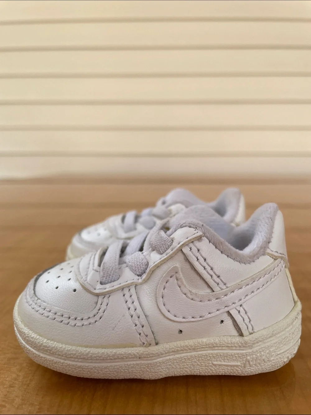 Nike White Baby Leather Walker Sneakers Size 1C